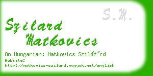 szilard matkovics business card